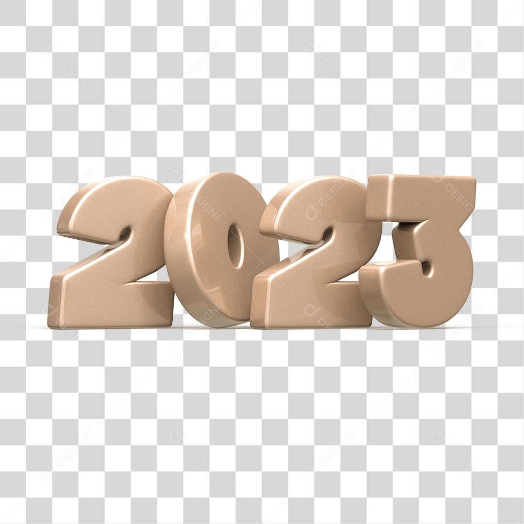 Número 3D 2023 Ano Novo PNG Transparente Sem Fundo