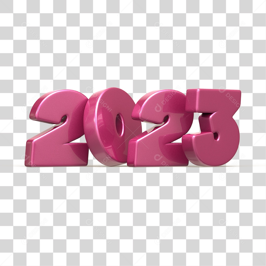 Número 3D 2023 Ano Novo PNG Transparente Sem Fundo