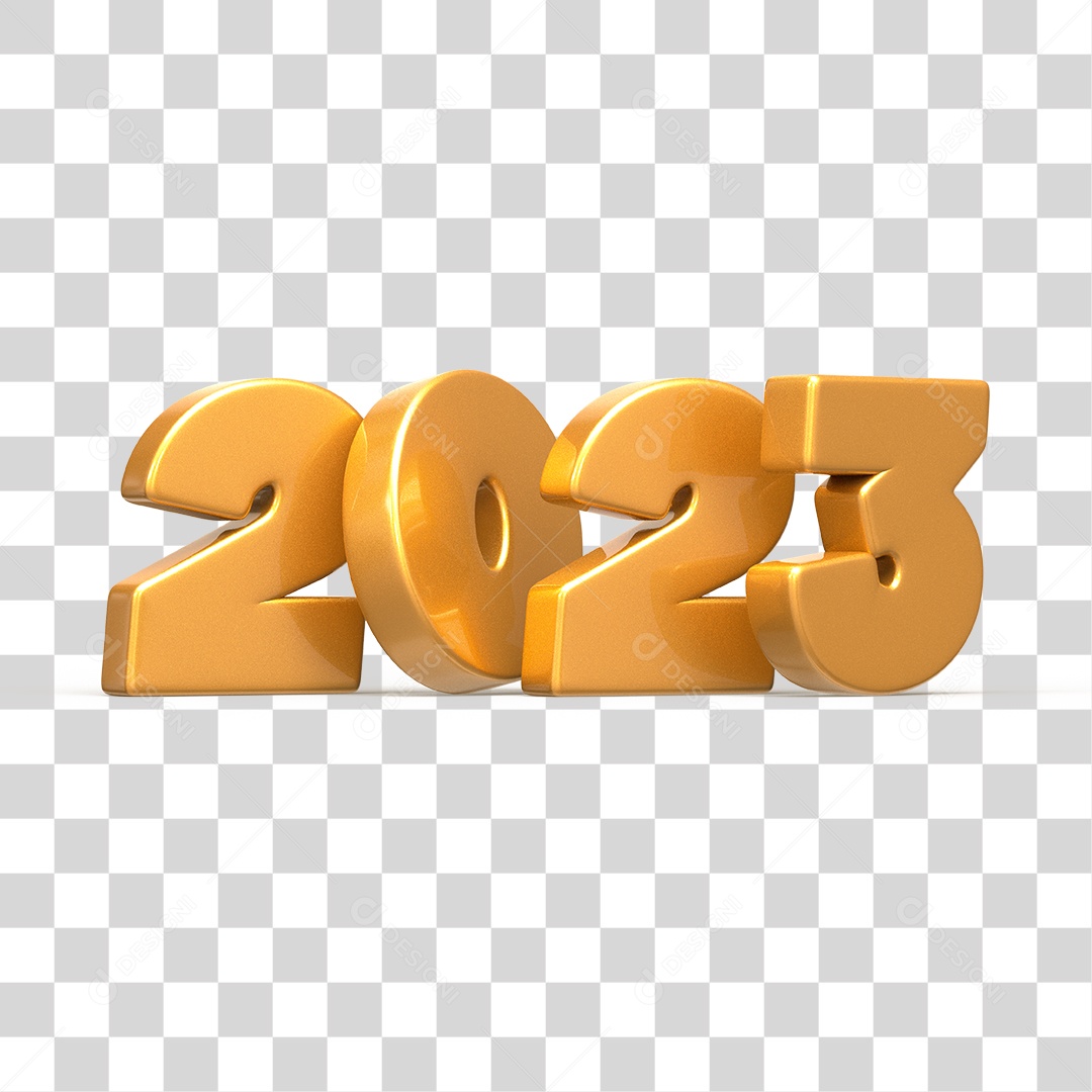 Número 3D 2023 Ano Novo PNG Transparente Sem Fundo