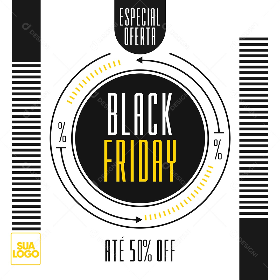 Social Media Oferta Especial Black Friday Até 50% Off PSD Editável