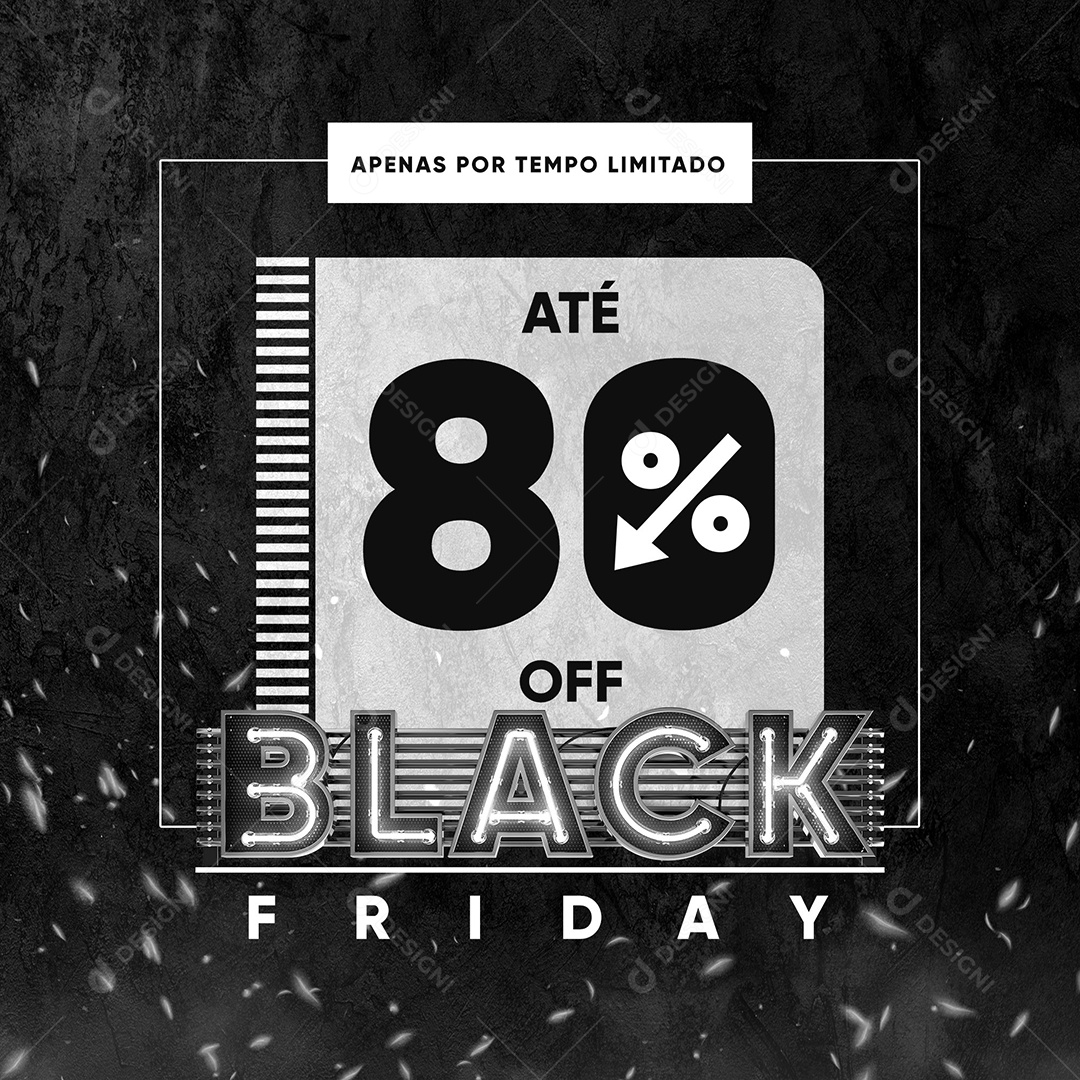 Apenas por Tempo Limitado Até 80% Off Black Friday Social Media PSD Editável