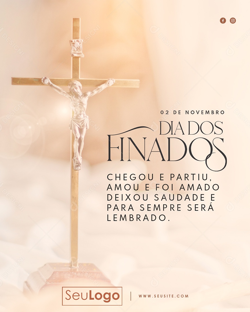 Social Media Dia de Finados Chegou e Partiu PSD Editável