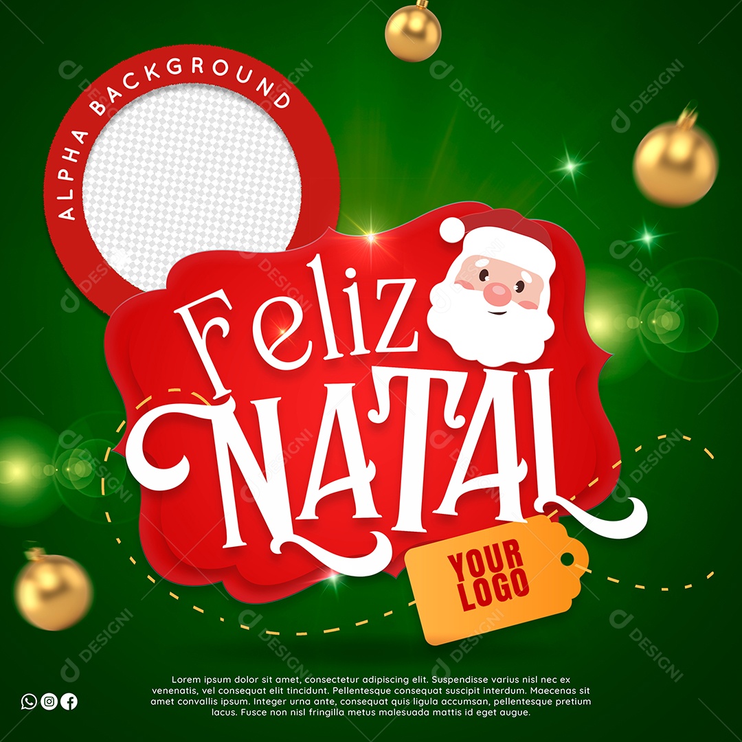 Social Media Feliz Natal 25 de Dezembro PSD Editável