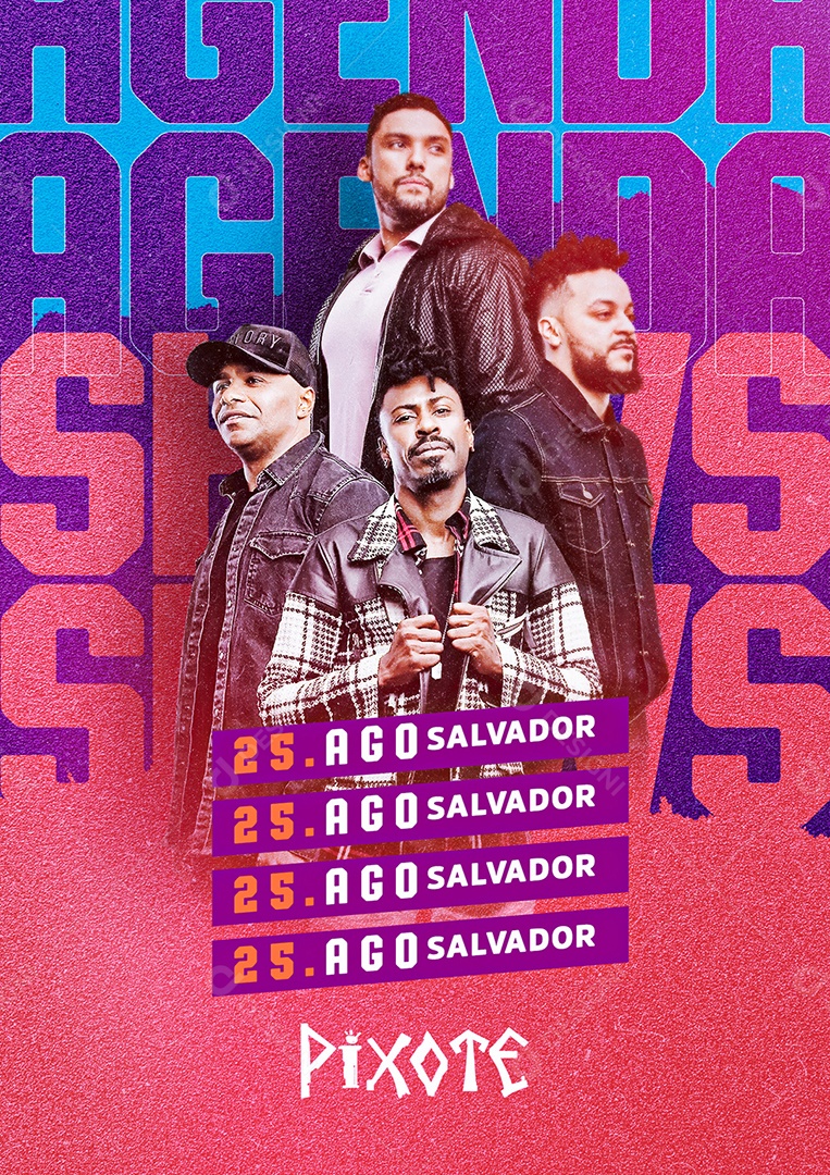 Agenda Shows Pixote Flyer Social Media PSD Editável