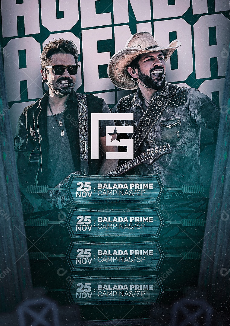 Balada Prime Agenda de Novembro Fernando e Sorocaba Flyer Social Media PSD Editável