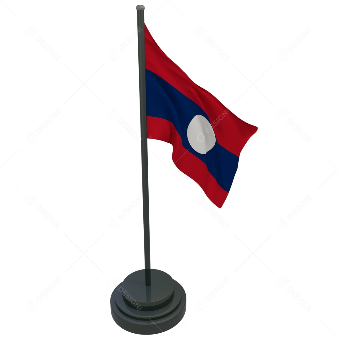 Bandeira do Laos Elemento 3D Para Composição PSD
