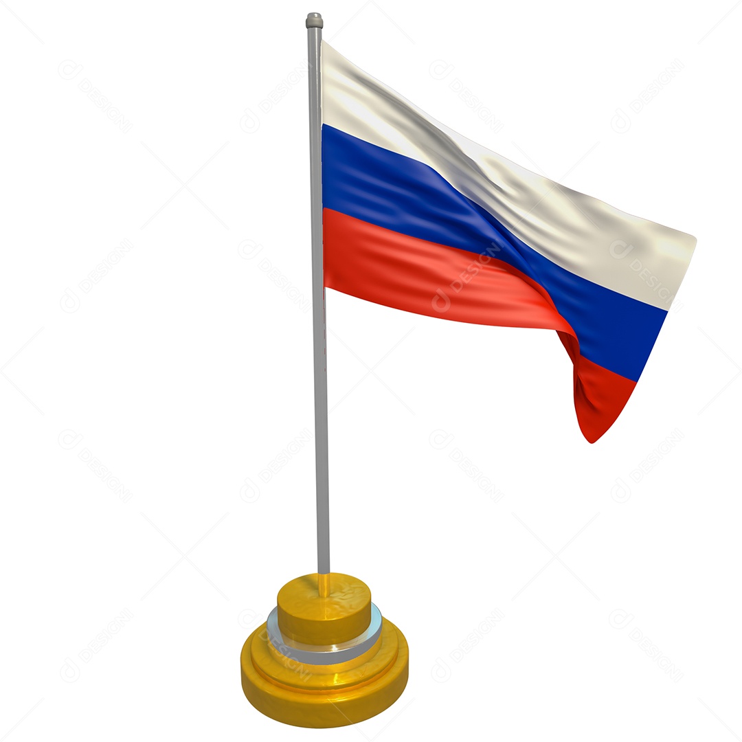 Bandeira da Rússia Elemento 3D Para Composição PSD