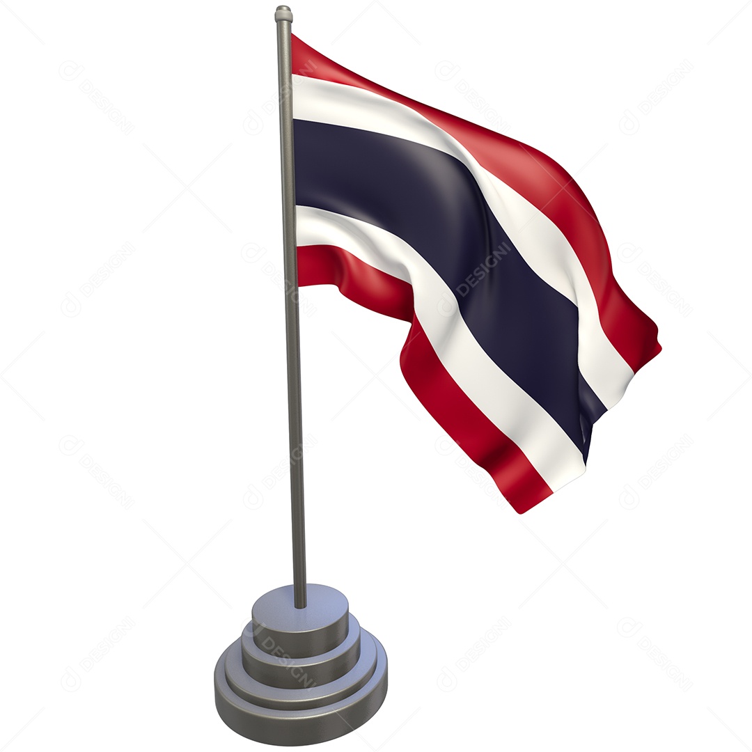 Bandeira da Tailândia Elemento 3D Para Composição PSD