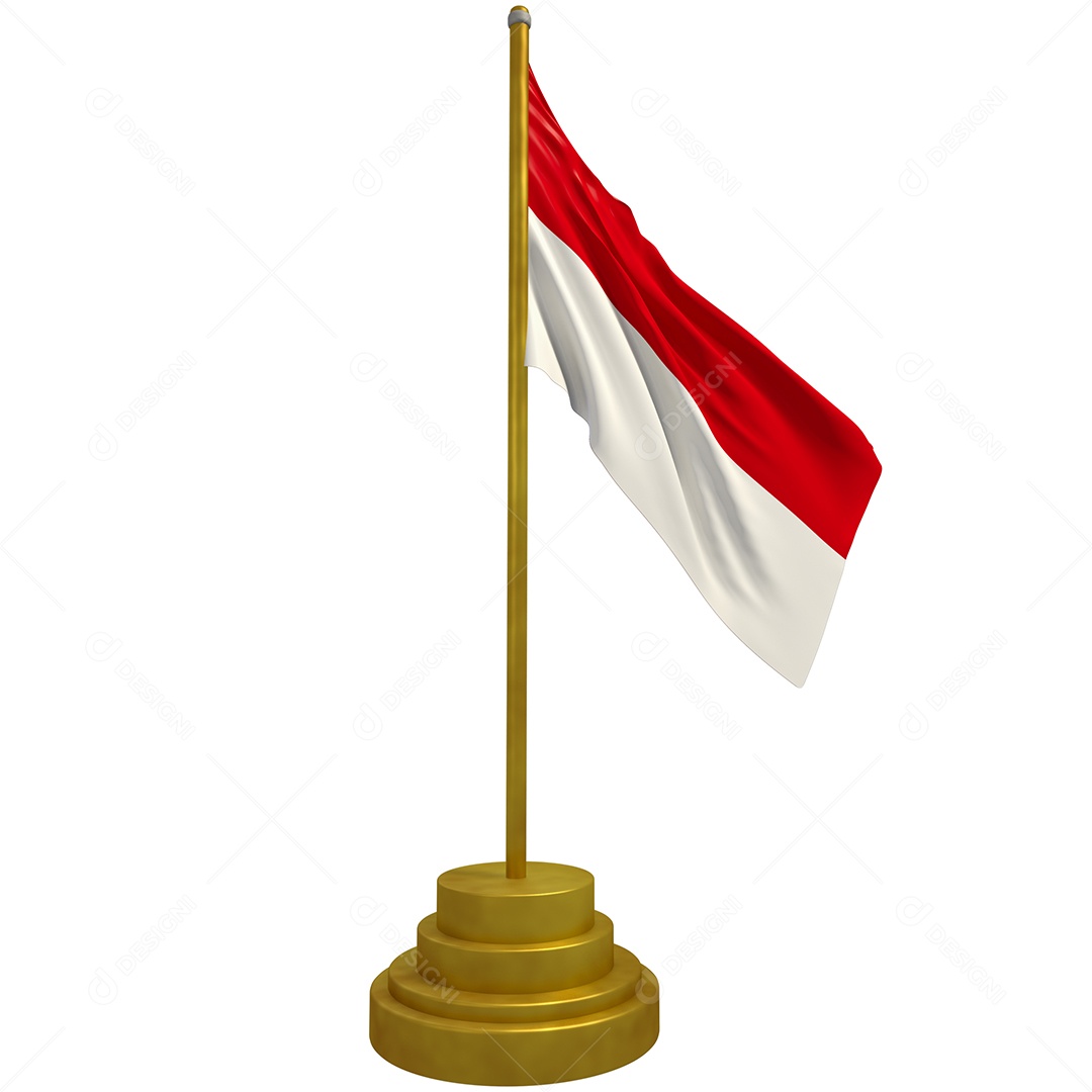 Bandeira da Indonésia Elemento 3D Para Composição PSD