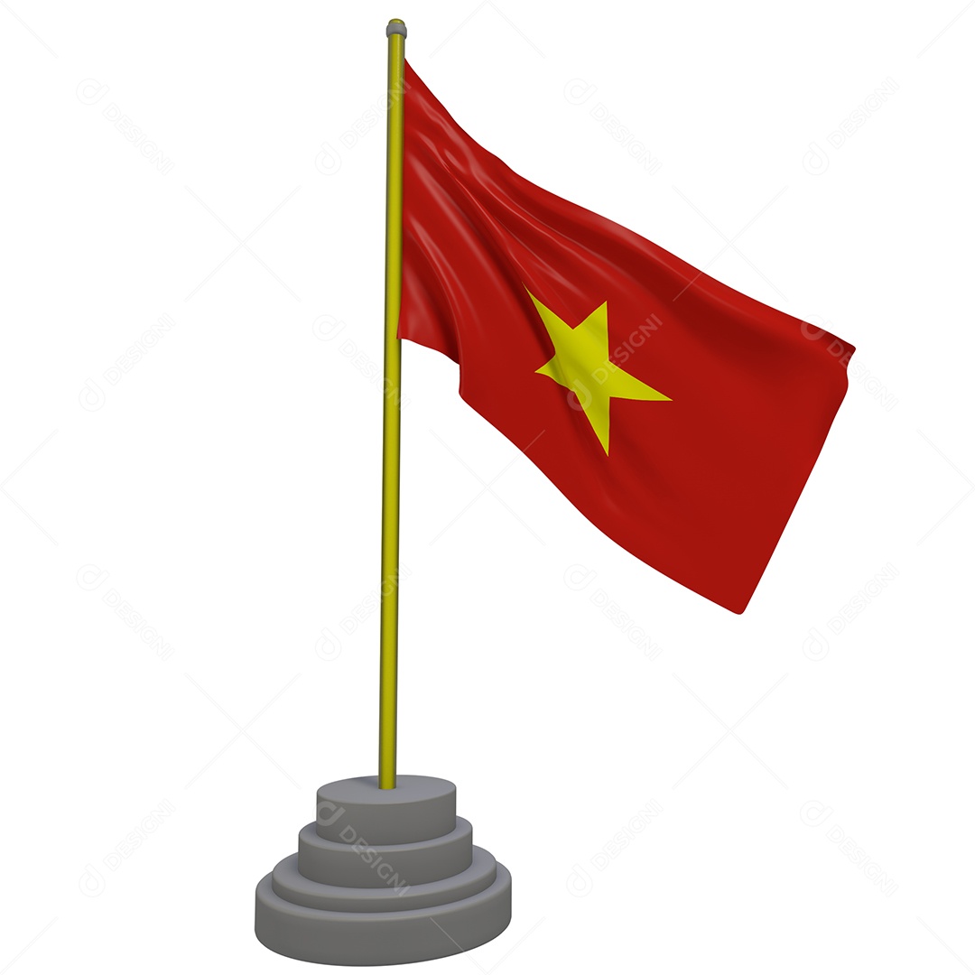 Bandeira do Vietnã Elemento 3D Para Composição PSD