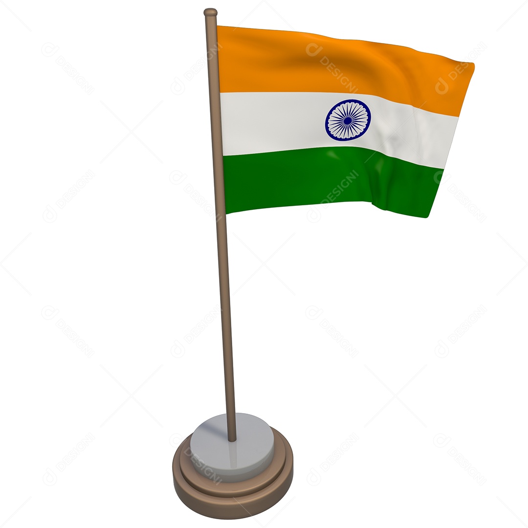 Bandeira da Índia Elemento 3D Para Composição PSD