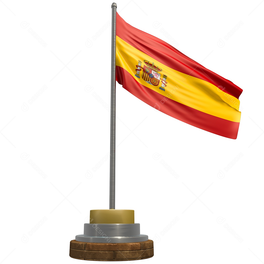 Bandeira da Espanha Elemento 3D Para Composição PSD