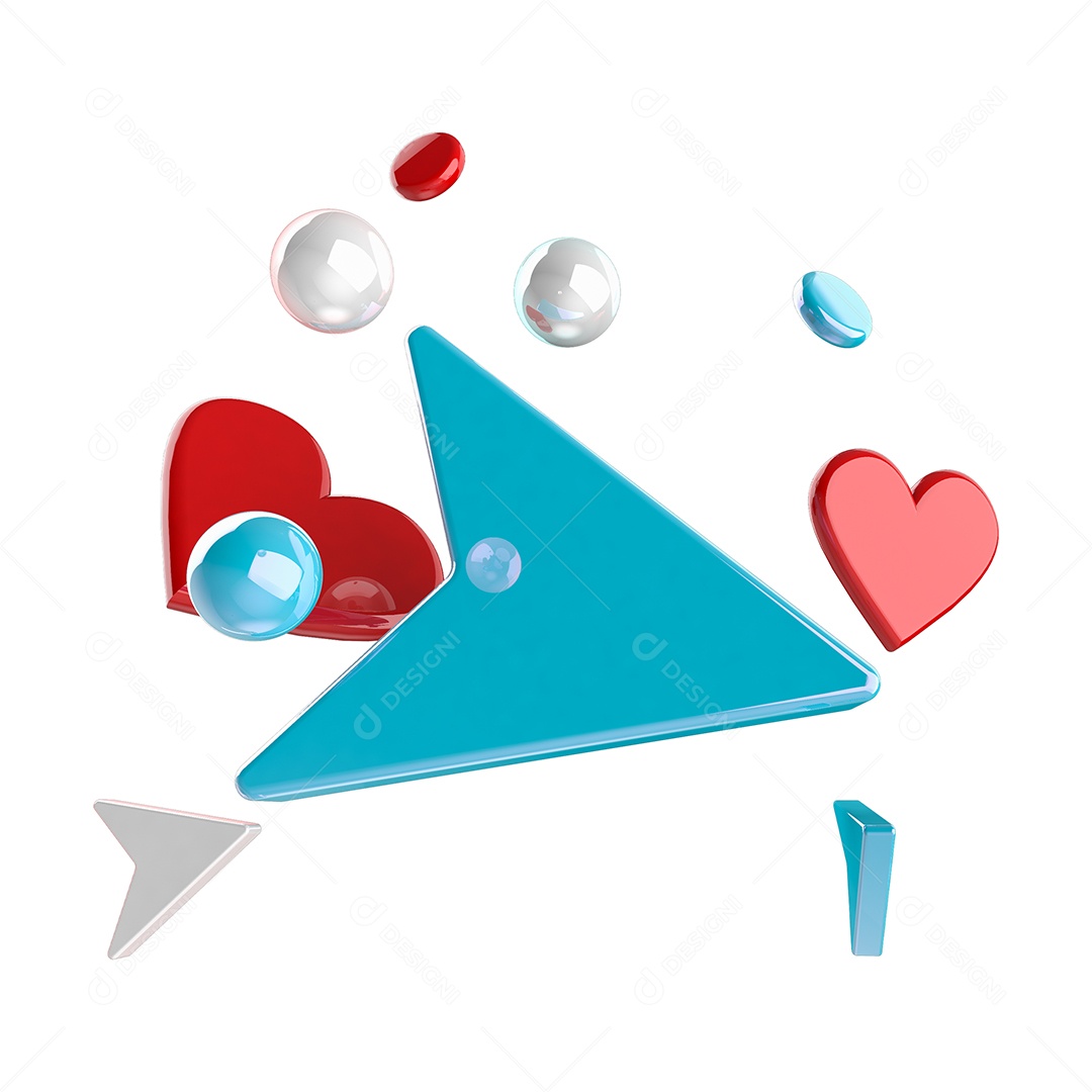 Telegram Azul Elemento 3D Para Composição PSD