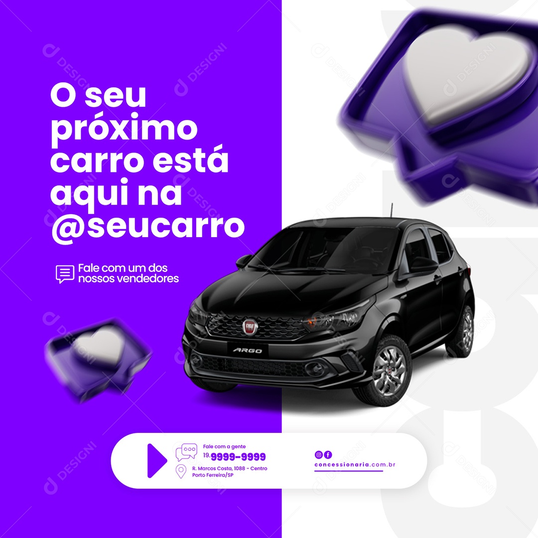 O Seu Próximo Carro Concessionária Social Media PSD Editável