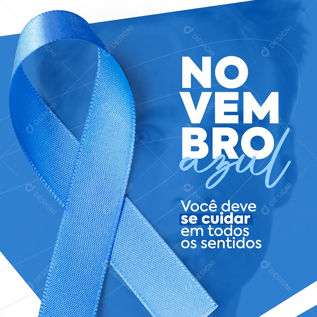 Mês de Combate ao Câncer de Próstata Novembro Azul Social Media PSD Editável