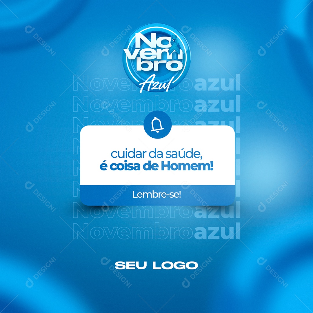 Social Media Novembro Azul Mês da Prevenção Cuidar da Saúde PSD Editável