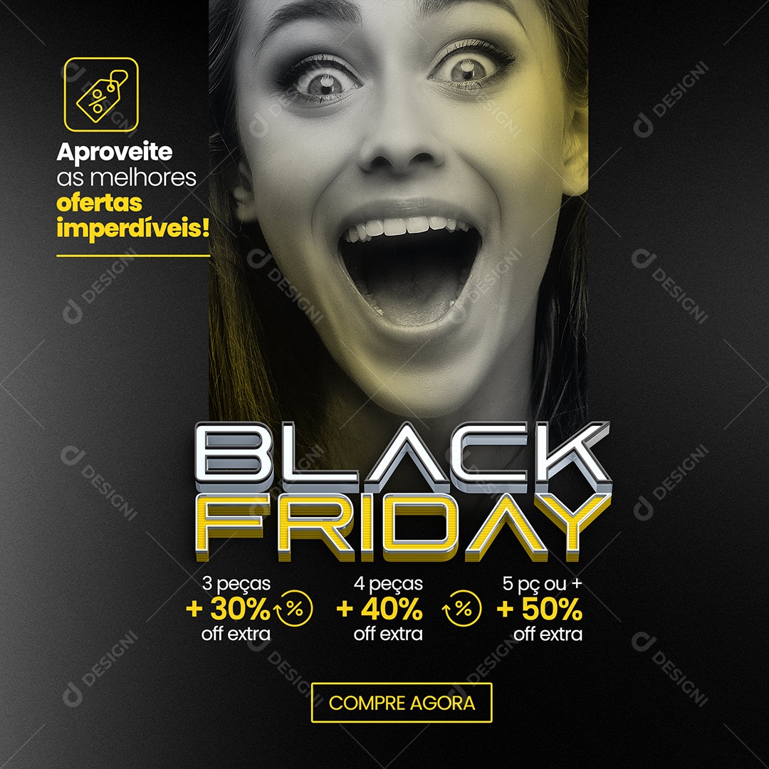 Aproveite as Melhores Ofertas Imperdíveis Black Friday Social Media PSD Editável
