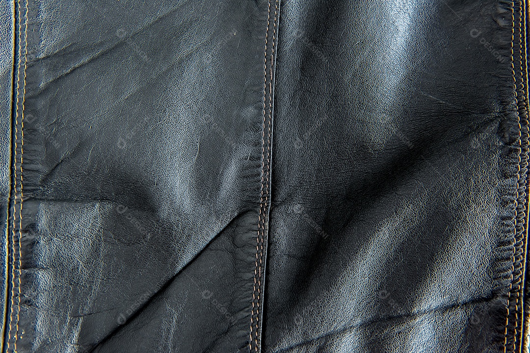 Vista superior do fundo da textura da jaqueta de couro preta