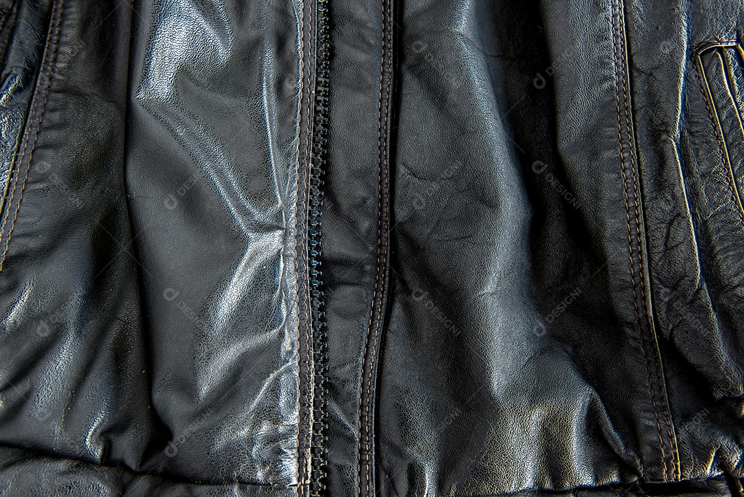 Fundo de textura de jaqueta de couro preta