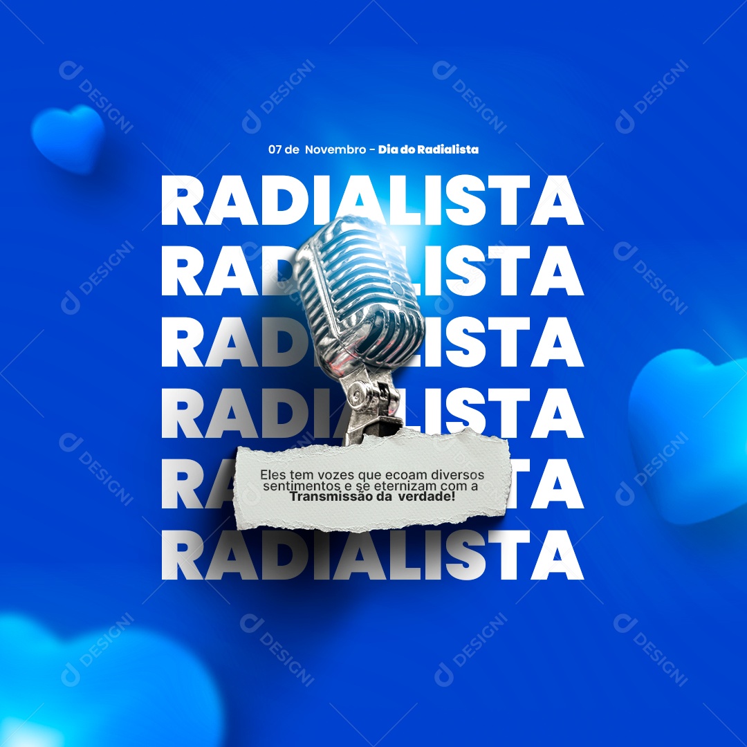 Eles Tem Vozes Que Ecoam Dia do Radialista Social Media PSD Editável