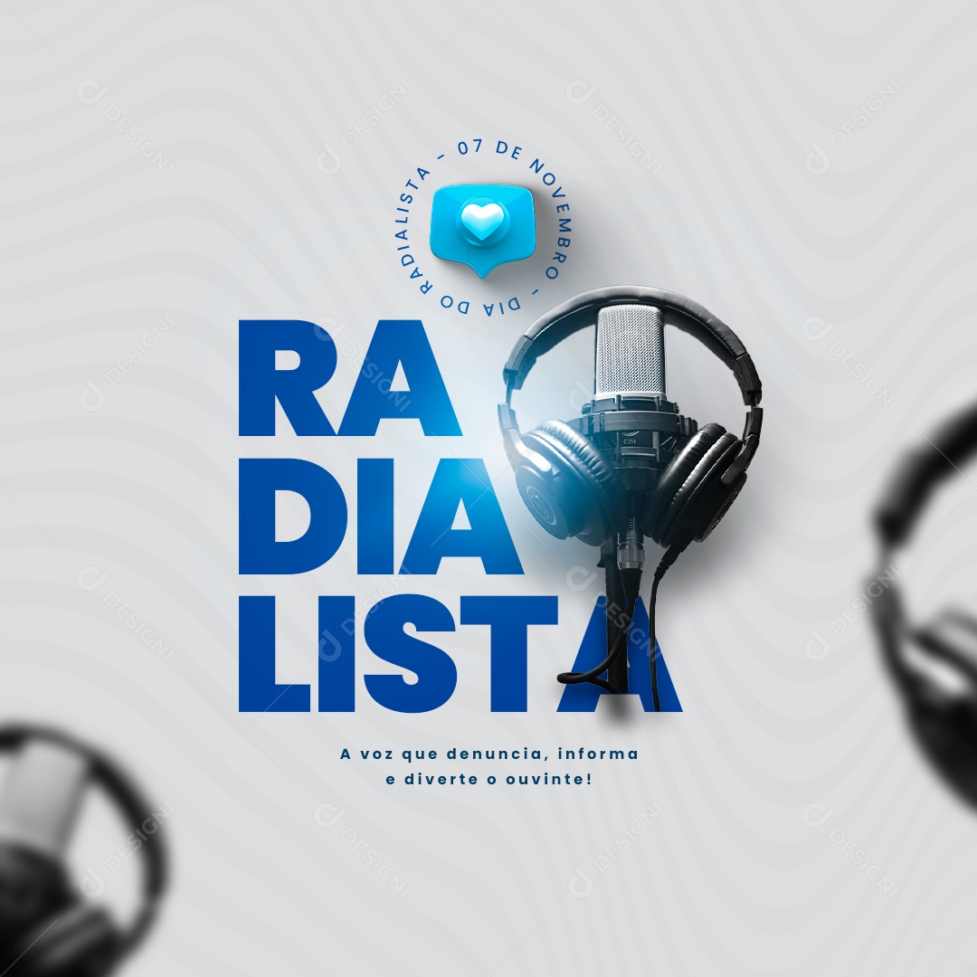 A Voz Que Denuncia Informa e Diverte o Ouvinte Dia do Radialista Social Media PSD Editável