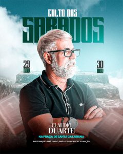 Social Media Culto Pastor Claudio Duarte PSD Editável