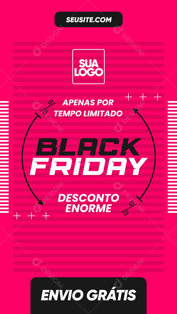 Story Apenas Por + Tempo Limitado Black Friday Maciço Desconto Social Media PSD Editável