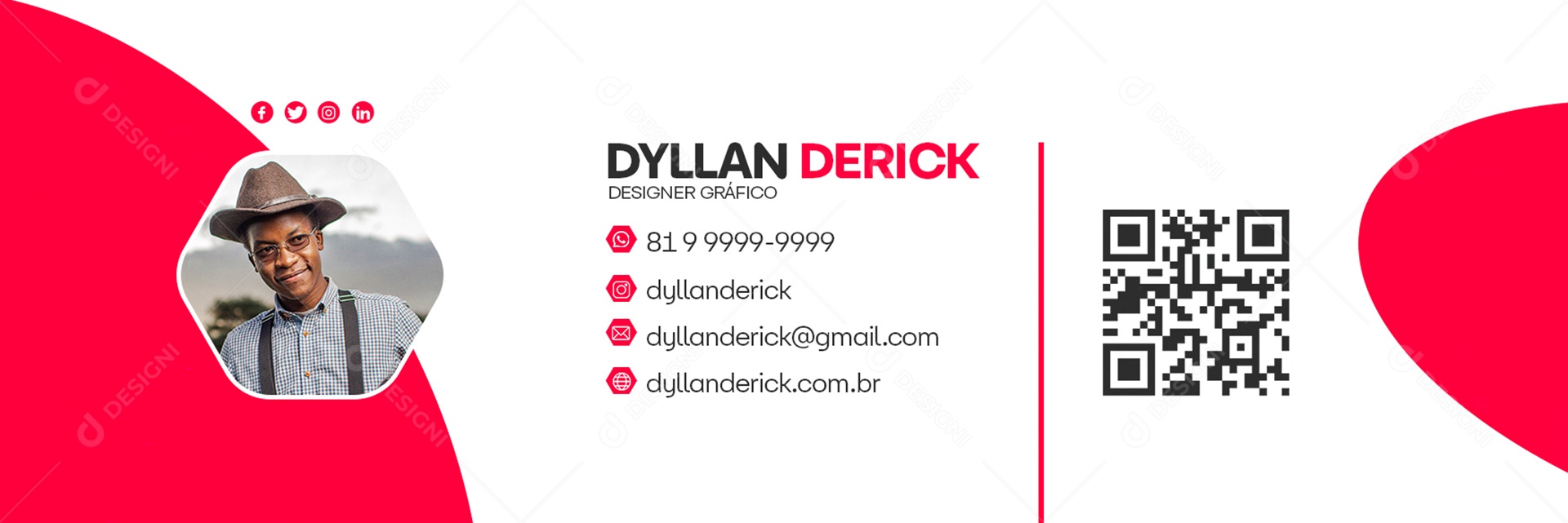 Assinatura de E-mail Designer Gráfico PSD Editável