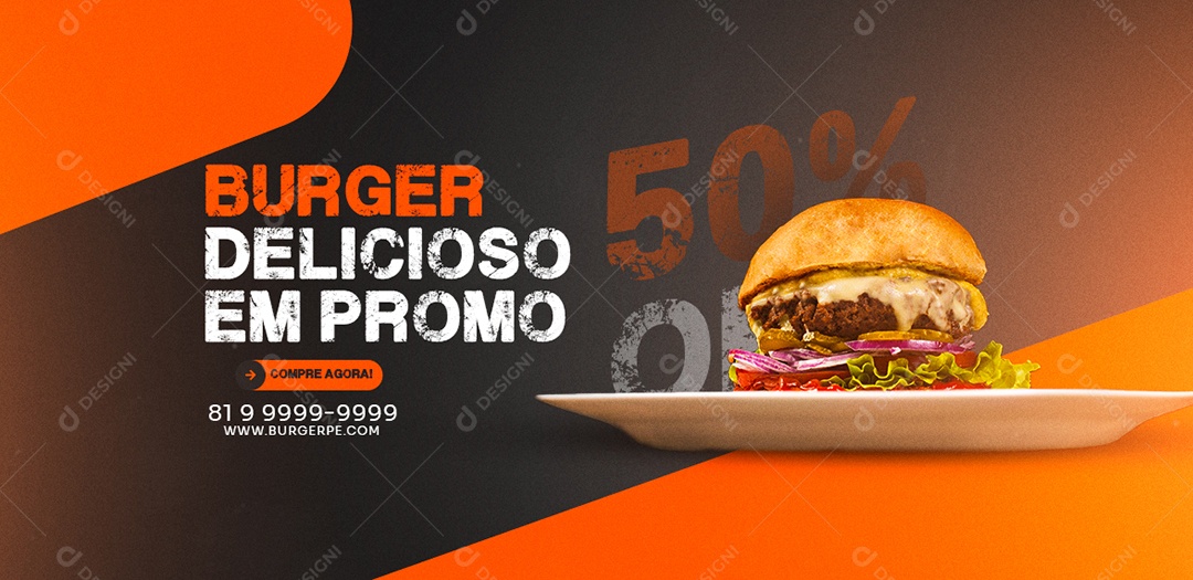 Capa de Facebook Hamburgueria PSD Editável