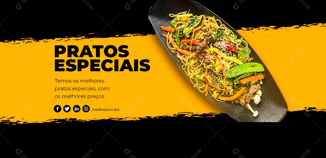 Capa de Facebook Restaurante PSD Editável