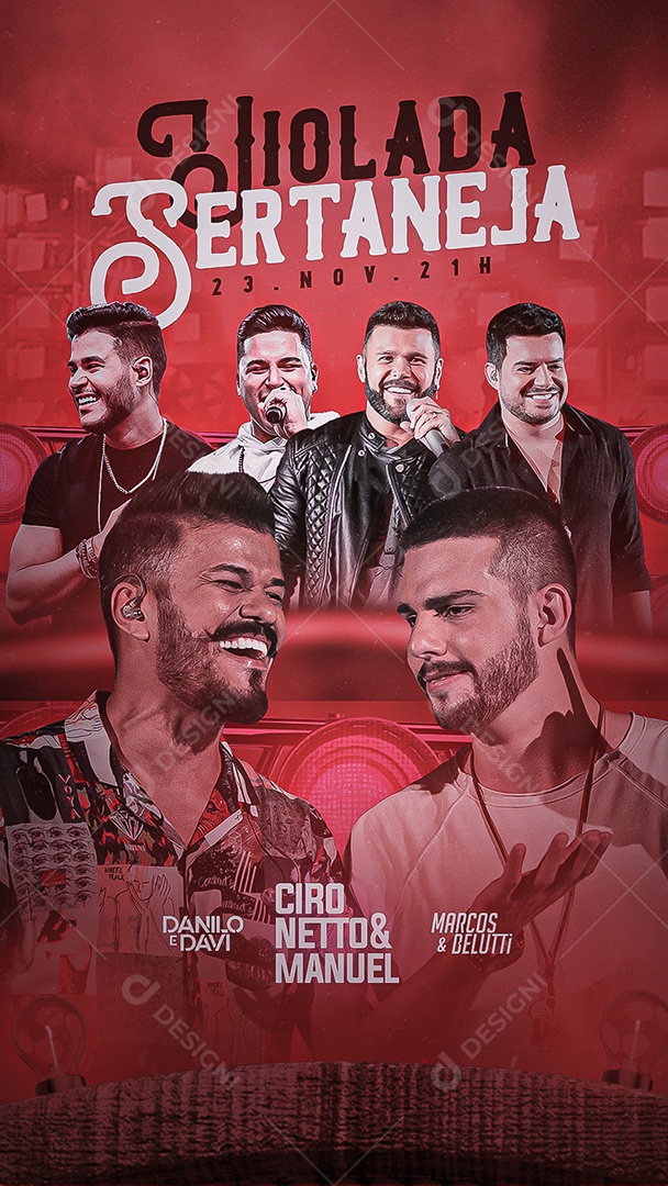 Story Sertaneja Danilo e Davi Ciro Netto e Manuel Marcos e Belutti Flyers Social Media PSD Editável