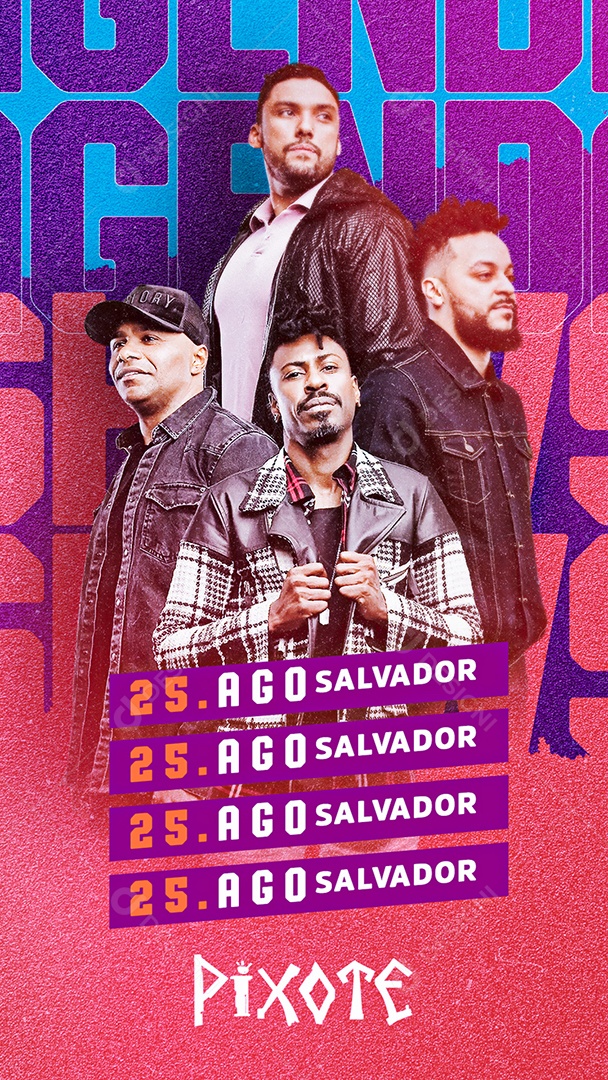 Story Agenda Shows Pixote Flyer Social Media PSD Editável