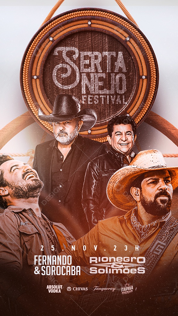 Story Festival Sertanejo Fernando e Sorocaba Rio Negro e Solimões Flyers Social Media PSD Editável