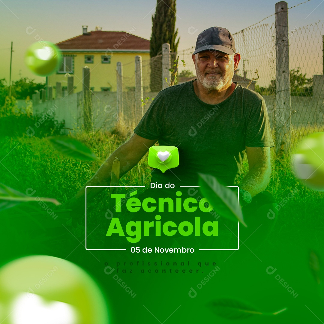 O Profissional que Faz Acontecer Dia do Técnico Agricola Social Media PSD Editável