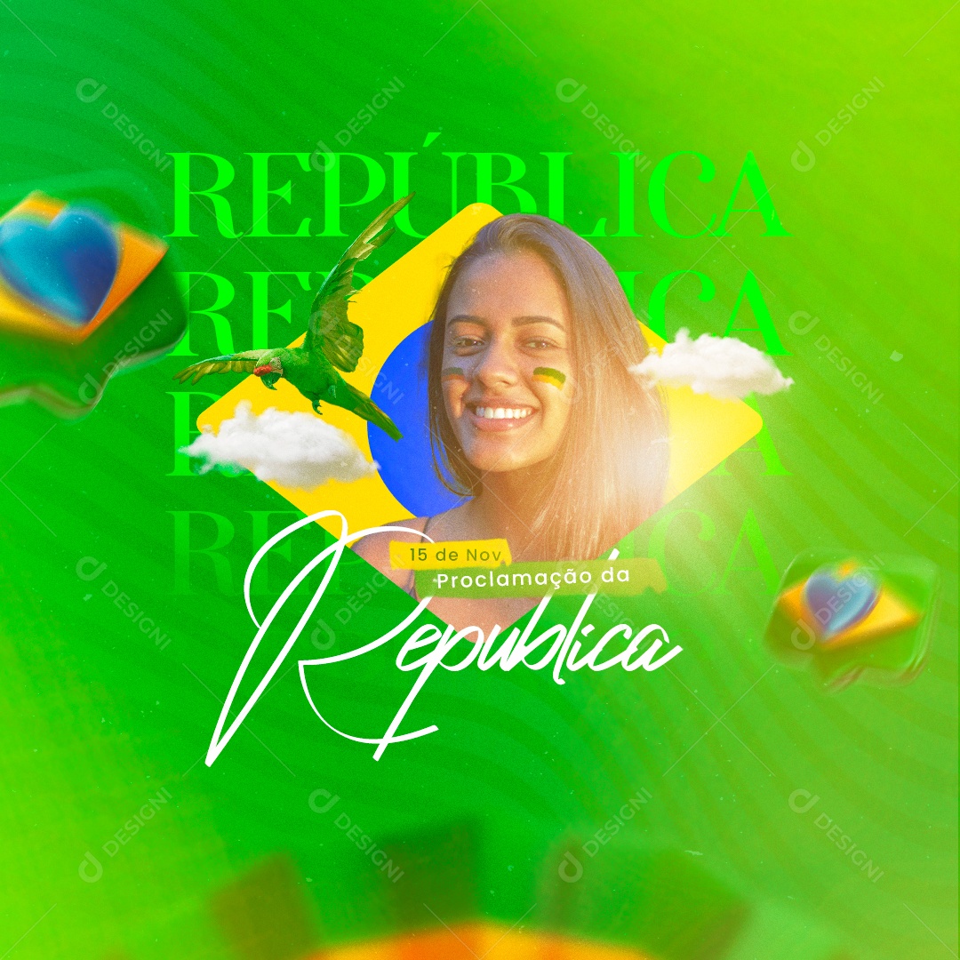 Proclamação Da República 15 de Novembro Social Media PSD Editável