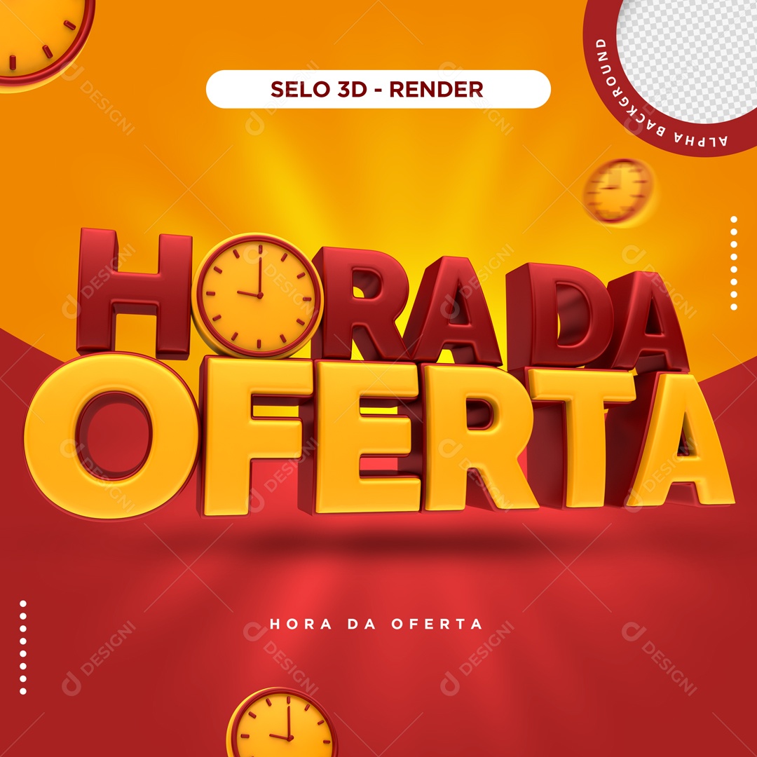 Hora da Oferta Selo 3D Para Composição PSD