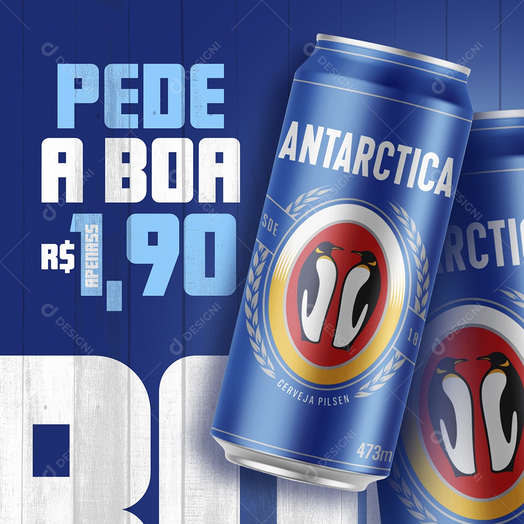 Distribuidora Antártica Pede a Boa Social Media PSD Editável