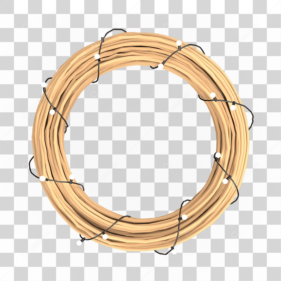 Enfeites Natalino Com Luzes Elemento 3D PNG