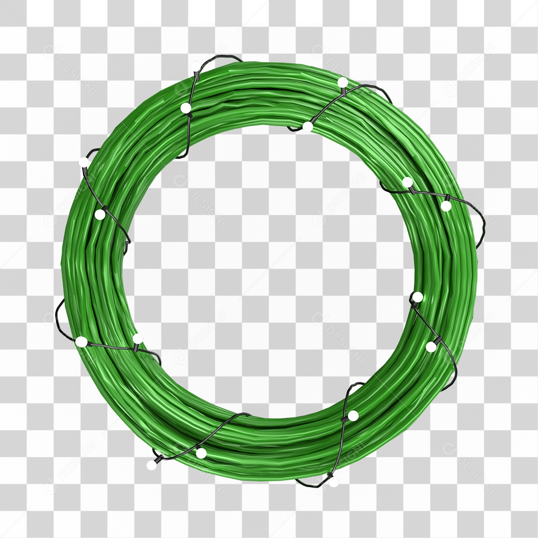 Enfeites Natalino Verde Com Luzes Elemento 3D PNG