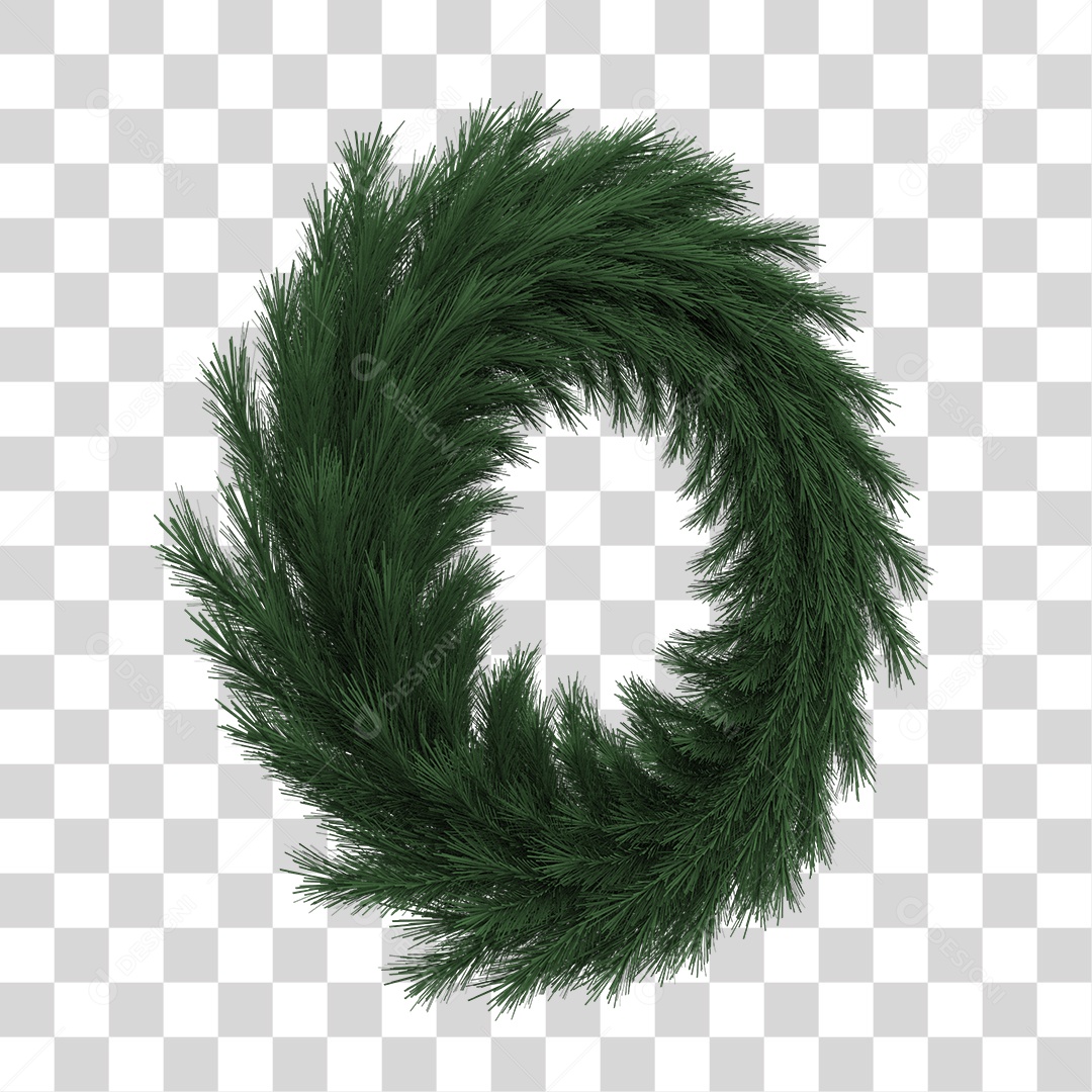 Guirlanda de Natal Elemento 3D PNG