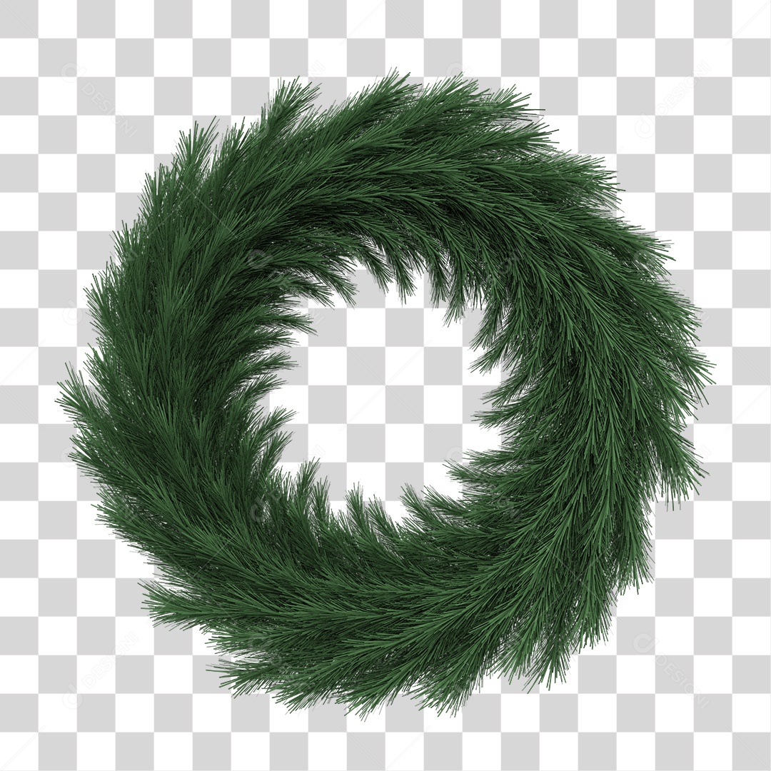 Guirlanda de Natal Com Enfeites Natalino Elemento 3D PNG