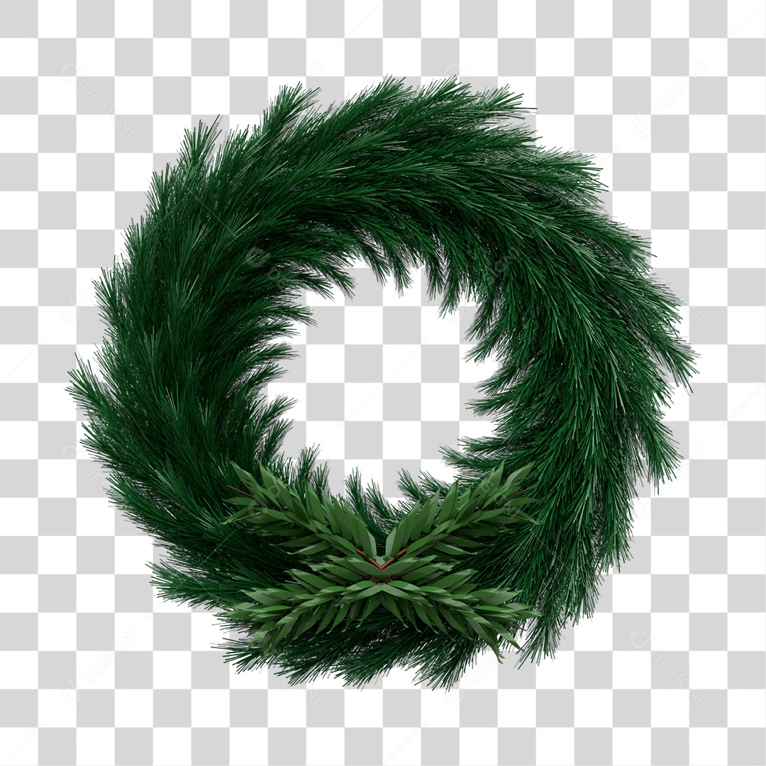 Guirlanda de Natal Com Enfeites Natalino Elemento 3D PNG