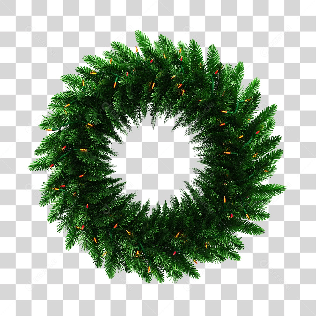 Guirlanda de Natal Com Enfeites Natalino Elemento 3D PNG