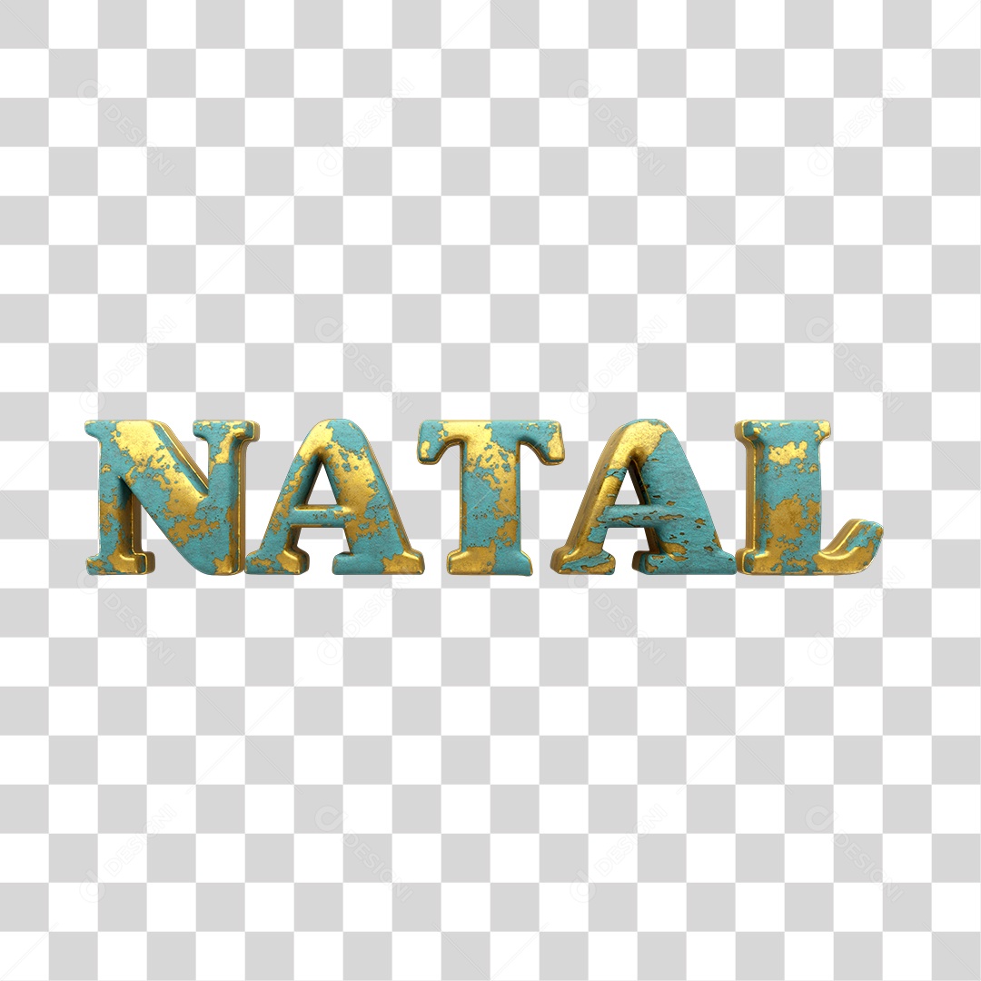 Texto 3D Natal Para Composição PNG