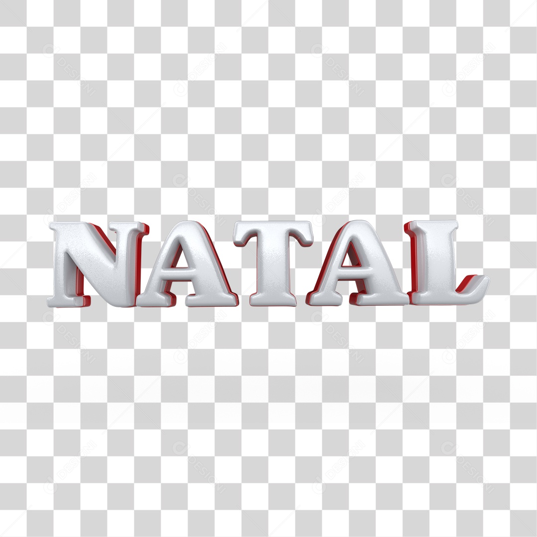 Texto 3D Natal Para Composição PNG