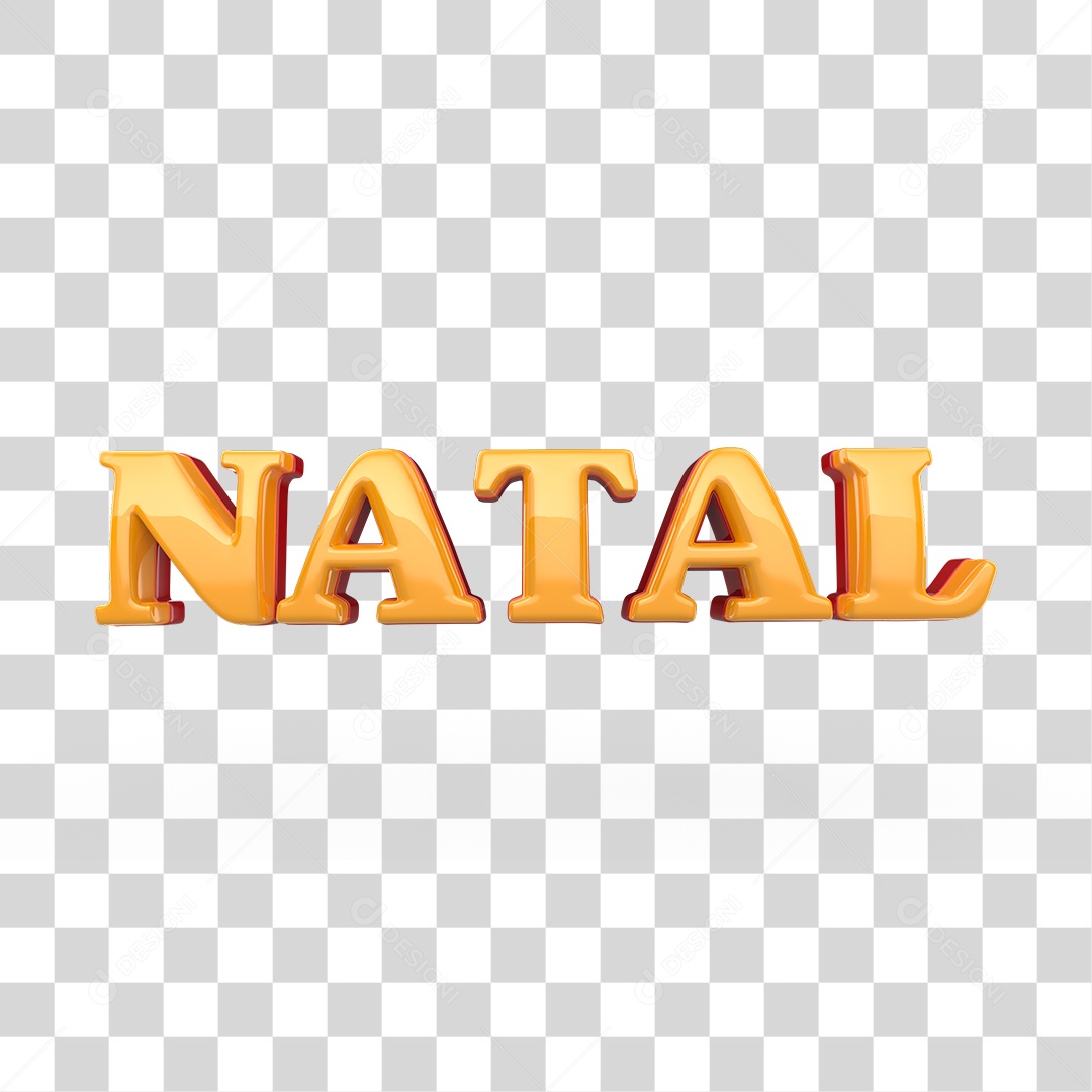 Texto 3D Natal Para Composição PNG