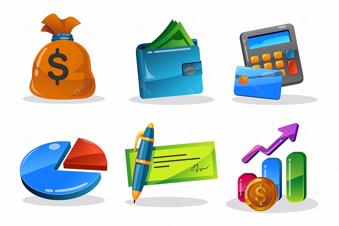 Conjunto de desenho de elemento de objeto no conceito de negócio