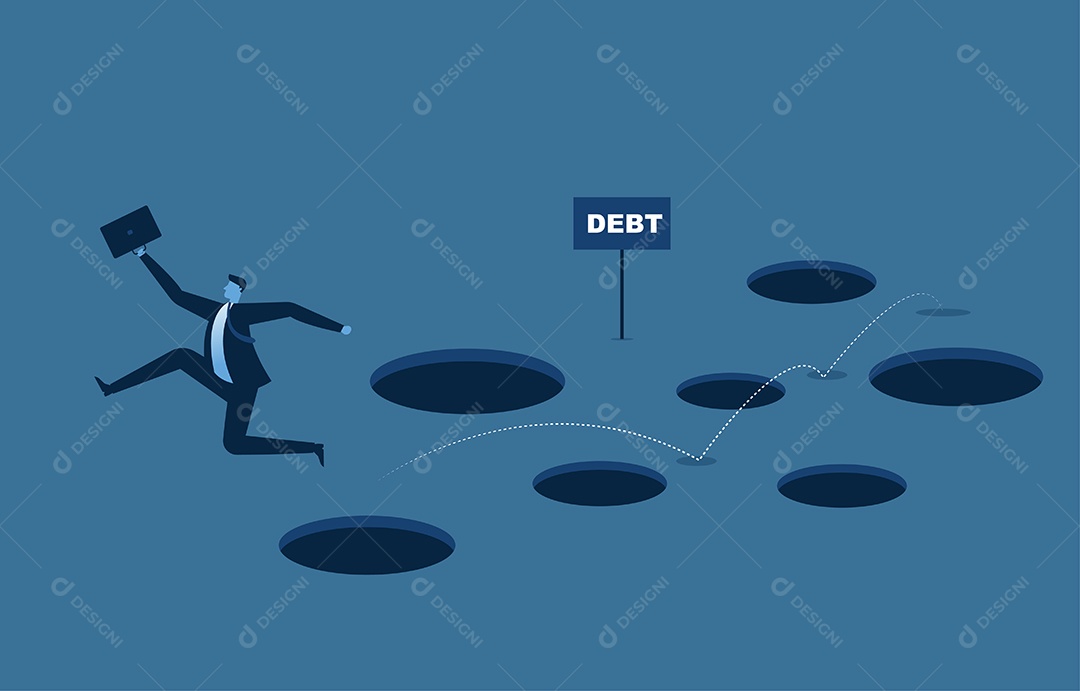 Empresários tentando administrar seus negócios em um estado de dívida