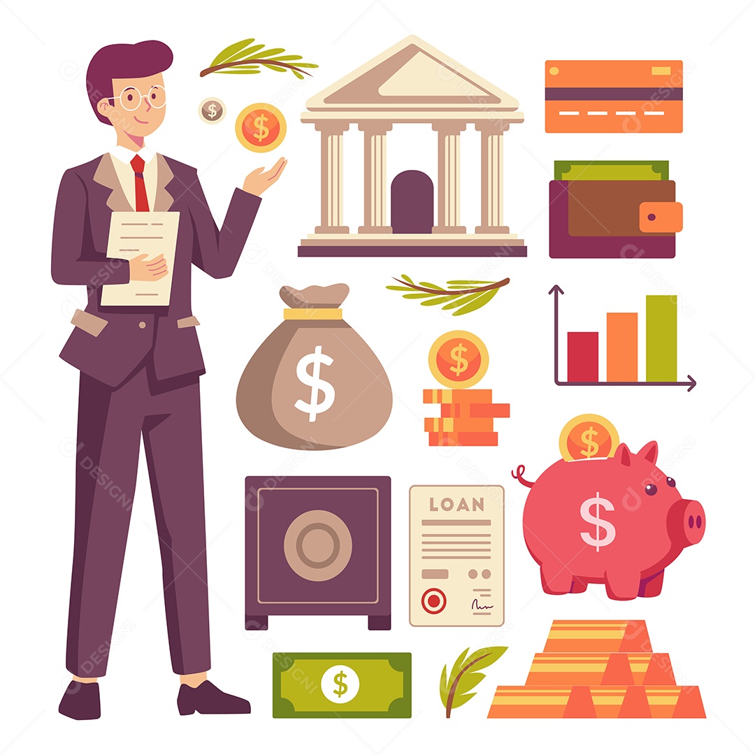 Homem jovem profissional bancário e financeiro