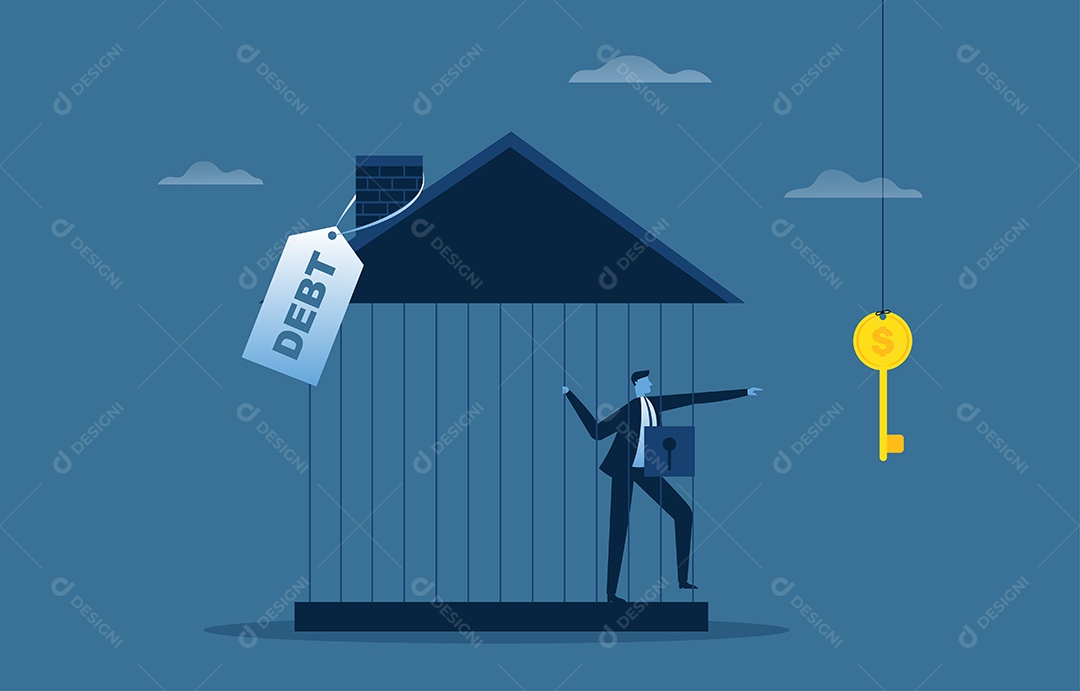 Empresários tentando administrar seus negócios em um estado de dívida